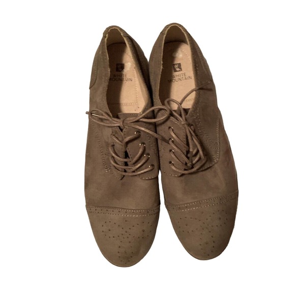 White Mountain Oxford Mens Formal Business Lace-Up Gray Suede Leather Shoe 9.5 M main image 7